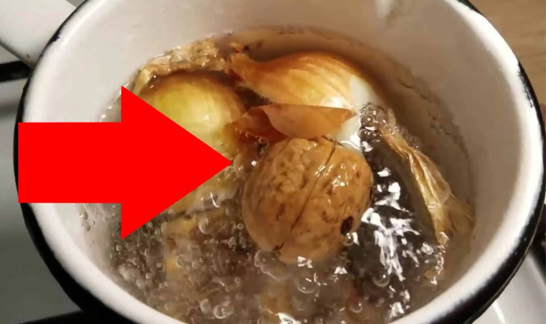 Dajte variť 1 cibuľu s hrsťou orechových škrupín a zapamätajte si tento recept: Dedov ZÁZRAK proti kašľu a na choré priedušky!